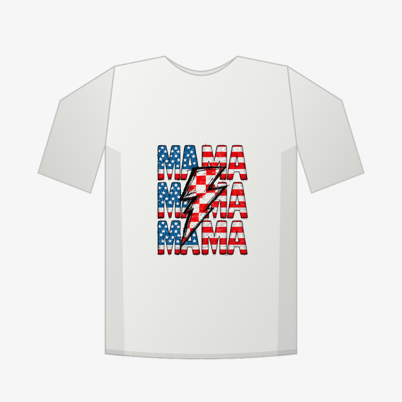 MAMA bolt patriotic — Classic Unisex Tee — White Front